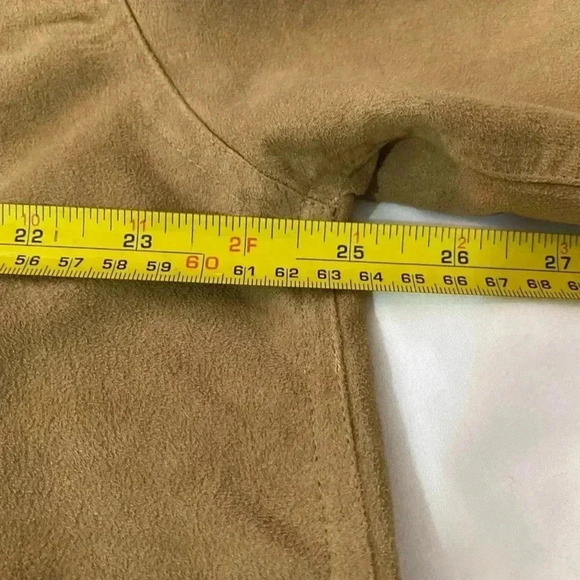 KNIGHTSBRIDGE men faux suede button down collared shirt western cowboy casual -L - Picture 7 of 11